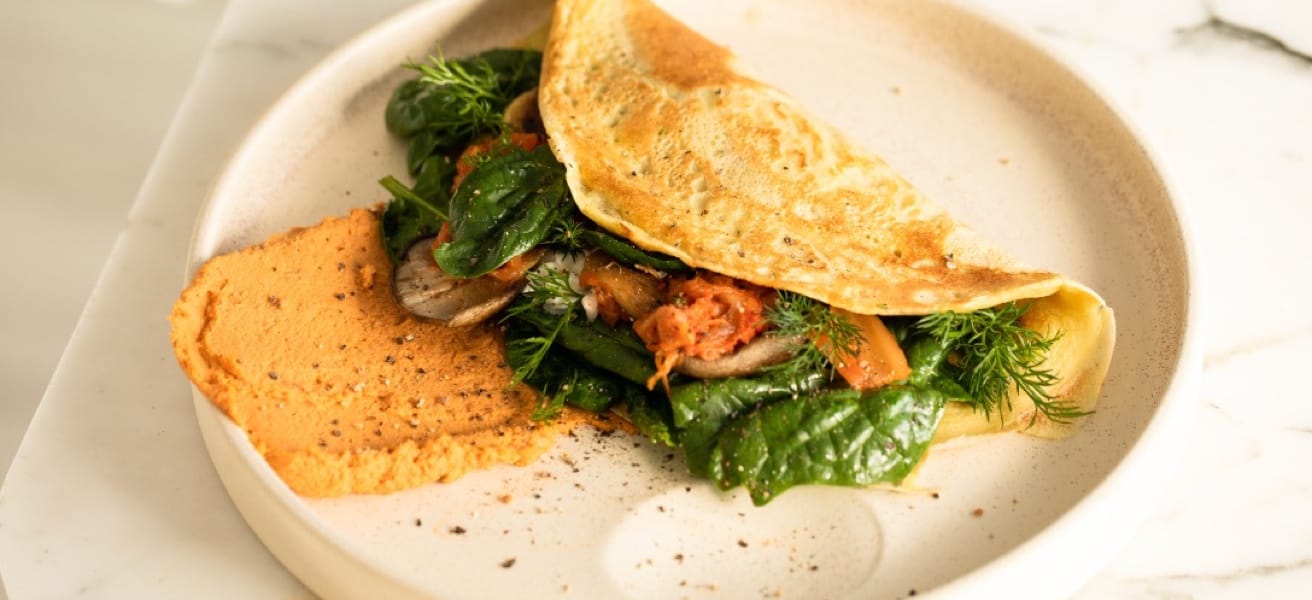 image of an omelet with garnishments